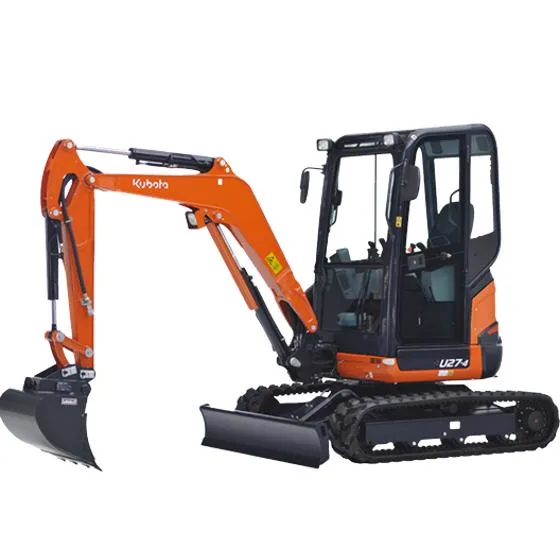 Kubota U27 three tonne excavator on a white background