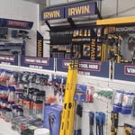 Hand tool wall inside the Viksons Tool Hire shop