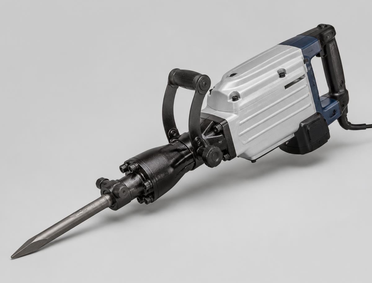 Electric demolition breaker with pointed chisel