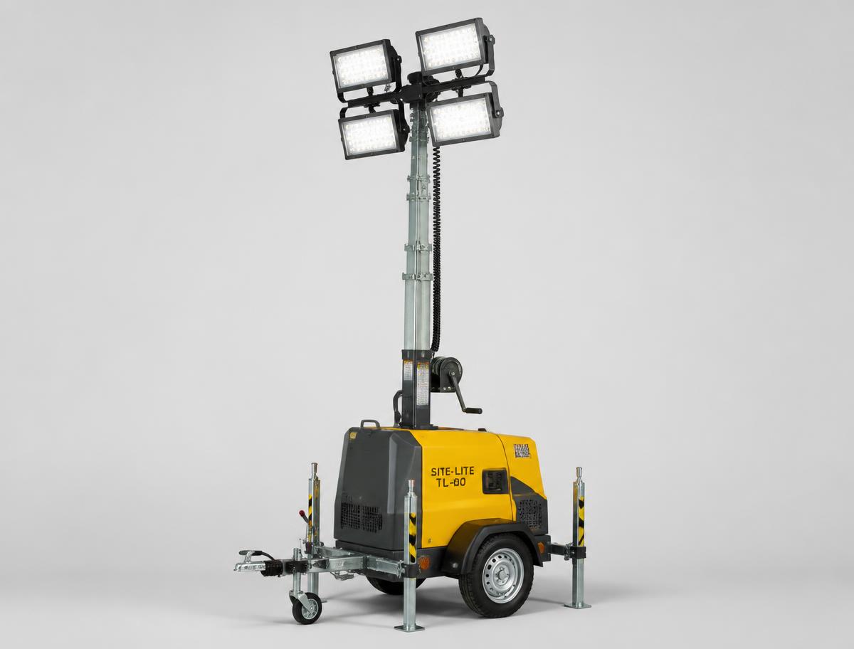 Towable LED site lighting tower